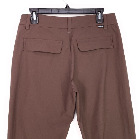 Patagonia Mystery Pants Flat Front Wide Leg Polyester Womens 8 Brown - Picture 4 of 14